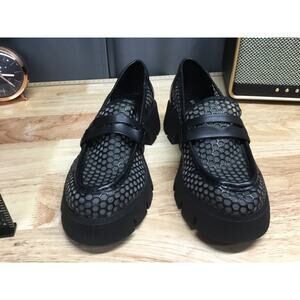 BCBGeneration Rama Platform Penny Loafers Women's Black Slip-On Low Top Flats